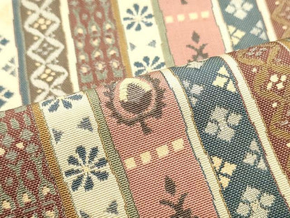 平和屋着物●本場筑前博多織 八寸名古屋帯 七宝花間道 正絹 逸品 DAAY0288ob