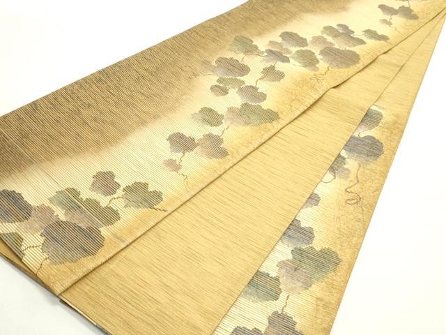 平和屋着物▽六通柄袋帯 スリーシーズン 春夏秋 霞蔦の葉間道 手もみ引箔 正絹 逸品 DAAY0296ob
