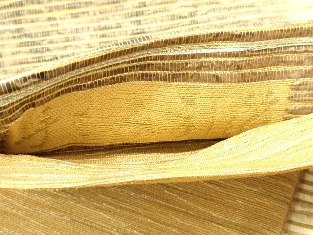 平和屋着物▽六通柄袋帯 スリーシーズン 春夏秋 霞蔦の葉間道 手もみ引箔 正絹 逸品 DAAY0296ob