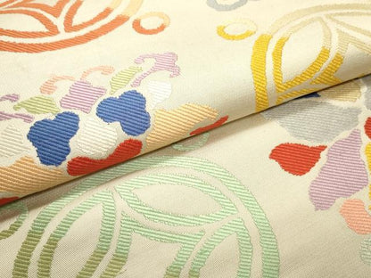 平和屋着物●六通柄　本袋帯　唐織　七宝更紗花文　正絹　逸品　DAAY0315ob