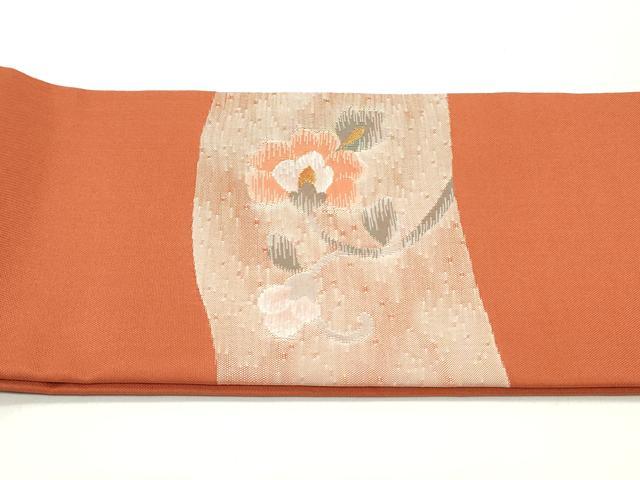 平和屋着物●ワンタッチつけ帯 すくい織 壁画文様 樺色 金糸 正絹 逸品 DAAY0316ob