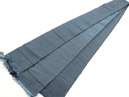 平和屋着物●男性　両面　角帯　紬地　横段文　正絹　逸品　DAAY0338ob