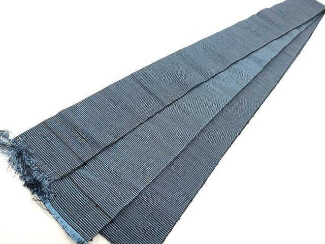 平和屋着物●男性　両面　角帯　紬地　横段文　正絹　逸品　DAAY0338ob