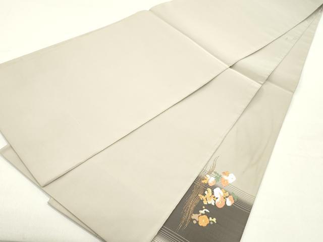平和屋着物●田中工芸織物 祥園謹製　克絲綴　太鼓柄袋帯　枝梅菊文　金糸　正絹　逸品　DAAY0353ob