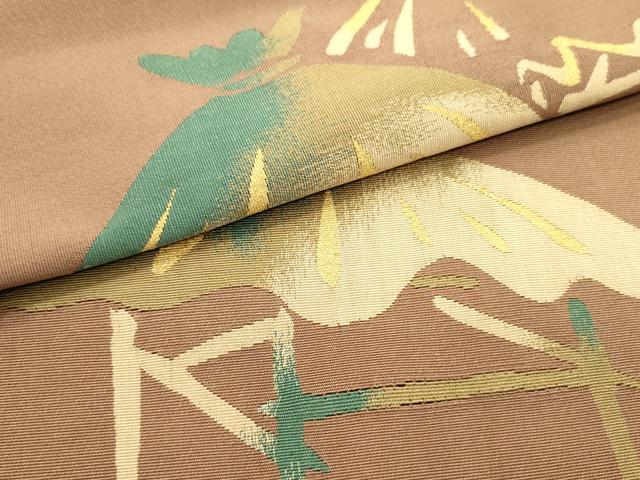 平和屋着物●爪掻き本綴れ　つけ帯　風景文　金糸　正絹　逸品　DAAY0368ob