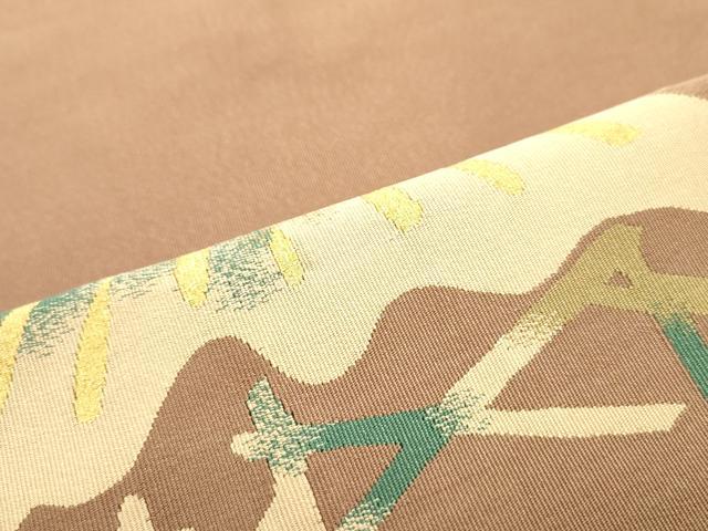 平和屋着物●爪掻き本綴れ　つけ帯　風景文　金糸　正絹　逸品　DAAY0368ob