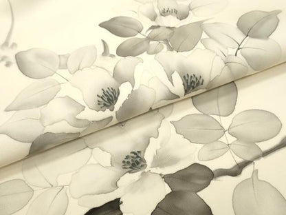 平和屋着物●塩瀬　九寸開き名古屋帯　作家物　手描き　枝花文　金彩　正絹　逸品　DAAY0371ob