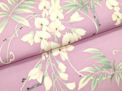 平和屋着物●塩瀬　九寸名古屋帯　枝垂れ藤文　金彩　正絹　逸品　DAAY0375ob