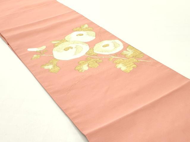 平和屋着物●爪掻き本綴れ 八寸名古屋帯 草花文 金糸 正絹 逸品 DAAY0376ob