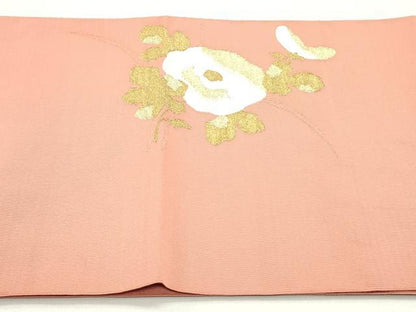 平和屋着物●爪掻き本綴れ 八寸名古屋帯 草花文 金糸 正絹 逸品 DAAY0376ob