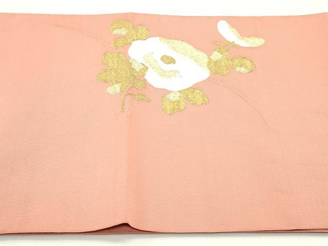 平和屋着物●爪掻き本綴れ 八寸名古屋帯 草花文 金糸 正絹 逸品 DAAY0376ob