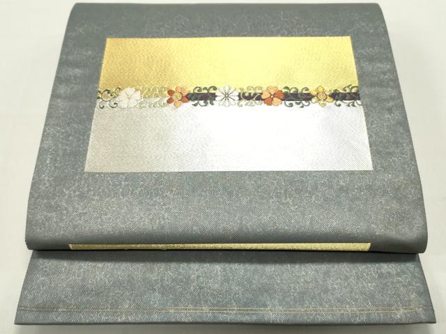 平和屋着物●六通柄袋帯 唐織 色紙花唐草文 金銀糸 正絹 逸品 DAAY0378ob