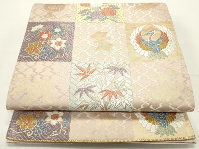 平和屋着物●六通柄袋帯 唐織 能衣 万葉錦 金糸 正絹 逸品 DAAY0382ob