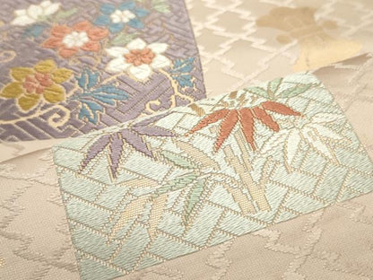 平和屋着物●六通柄袋帯 唐織 能衣 万葉錦 金糸 正絹 逸品 DAAY0382ob