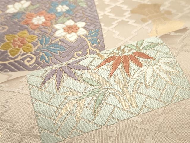 平和屋着物●六通柄袋帯 唐織 能衣 万葉錦 金糸 正絹 逸品 DAAY0382ob