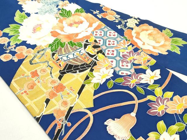 平和屋着物●塩瀬　九寸名古屋帯　蜀江飾花文　金彩　正絹　逸品　DAAY0421ob