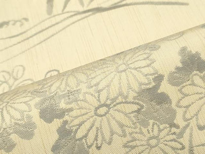 平和屋着物●六通柄　本袋帯　籬草花文　正絹　逸品　DAAY0455ob