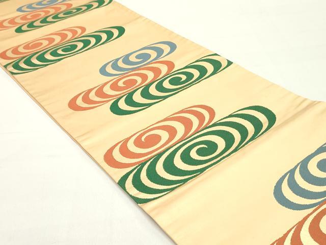 平和屋着物●西陣 川島織物 九寸開き名古屋帯 抽象文様 金糸 正絹 逸品 DAAY0456ob