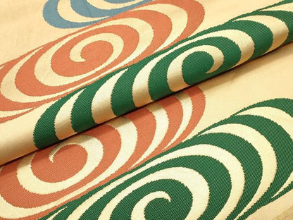 平和屋着物●西陣 川島織物 九寸開き名古屋帯 抽象文様 金糸 正絹 逸品 DAAY0456ob