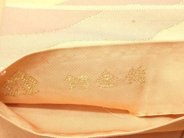 平和屋着物●京都の和装業の老舗一門　千切屋　六通柄　本袋帯　切金錦　霞文　金糸　正絹　逸品　DAAY0464ob