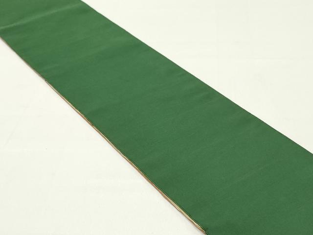 平和屋着物●爪掻き本綴れ 両面 半幅帯 渋紙色 深緑色 正絹 逸品 DAAY0485ob