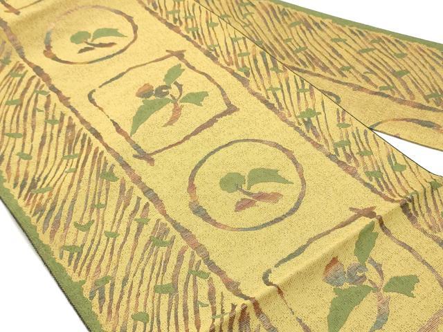 平和屋着物●本場筑前博多織 八寸名古屋帯 枝葉丸間道 正絹 逸品 DAAY0519ob