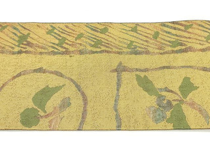 平和屋着物●本場筑前博多織 八寸名古屋帯 枝葉丸間道 正絹 逸品 DAAY0519ob