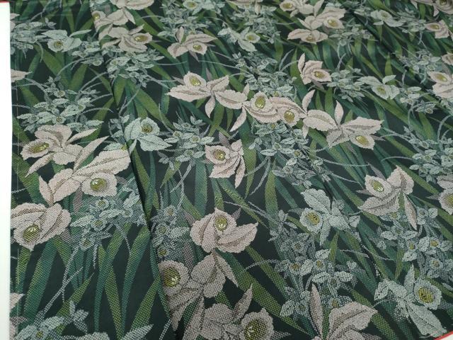 平和屋着物●本場染大島紬　アンサンブル　草花文　正絹　逸品　未使用　DAAY1001ps