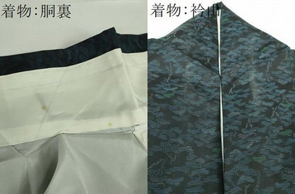 平和屋着物●本場大島紬　アンサンブル　道行コートセット　松文　正絹　逸品　DAAY1002ps