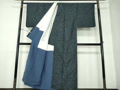 平和屋着物●本場大島紬　アンサンブル　道行コートセット　松文　正絹　逸品　DAAY1002ps