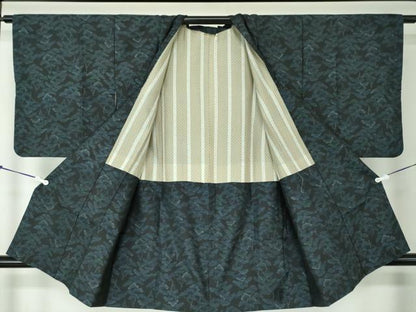 平和屋着物●本場大島紬　アンサンブル　道行コートセット　松文　正絹　逸品　DAAY1002ps