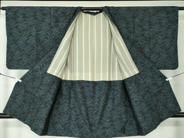 平和屋着物●本場大島紬　アンサンブル　道行コートセット　松文　正絹　逸品　DAAY1002ps