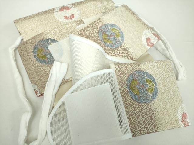 平和屋着物●ワンタッチつけ帯 唐織 花丸文 正絹 逸品 DAAY1032ps