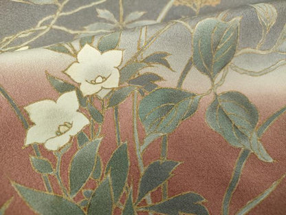 平和屋着物●訪問着　草花文　暈し染め　金彩　正絹　逸品　DAAY1039ps