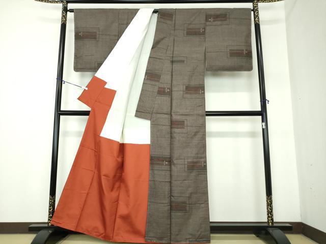 平和屋着物●本場大島紬 9マルキ 横段花文 正絹 逸品 未使用 DAAY1046ps