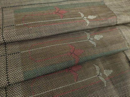 平和屋着物●本場大島紬 9マルキ 横段花文 正絹 逸品 未使用 DAAY1046ps