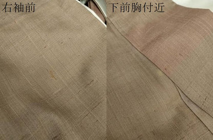 平和屋着物●訪問着　作家物　紬地　横段文　正絹　逸品　DAAY1088ps