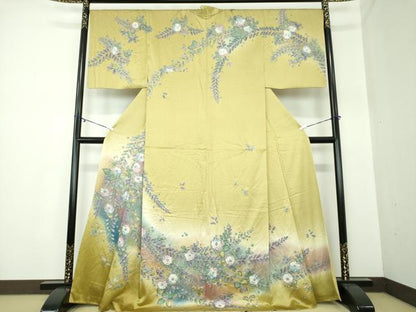 平和屋着物●訪問着 絞り 辻が花 暈し染め 金彩 さが美扱い 正絹 逸品 DAAY1093ps