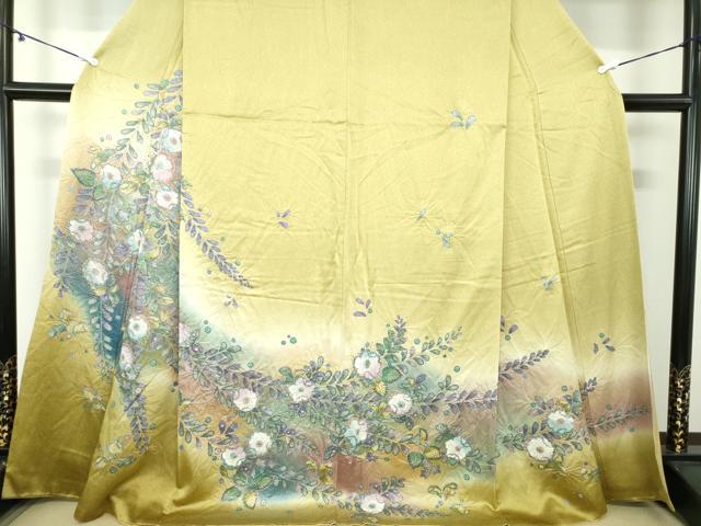 平和屋着物●訪問着 絞り 辻が花 暈し染め 金彩 さが美扱い 正絹 逸品 DAAY1093ps