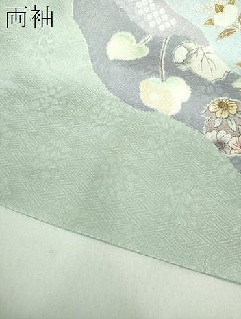 平和屋着物●訪問着 駒刺繍 霞地紙花文 辻が花 金彩 正絹 逸品 DAAY1109ps