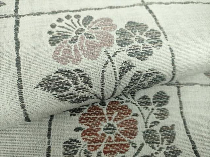 平和屋着物▽六通柄袋帯 スリーシーズン帯 春 夏 秋 小花市松文 ラメ糸 さが美扱い 正絹 逸品 DAAY1133ps