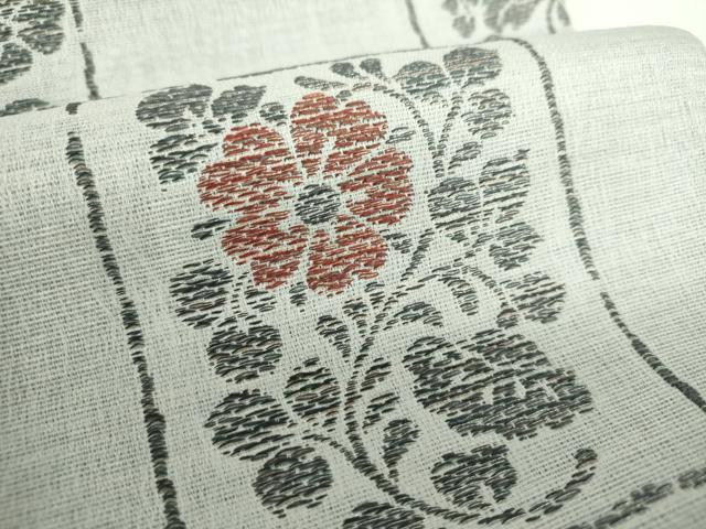 平和屋着物▽六通柄袋帯 スリーシーズン帯 春 夏 秋 小花市松文 ラメ糸 さが美扱い 正絹 逸品 DAAY1133ps