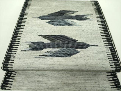 平和屋着物●太鼓柄袋帯　紬地　飛鳥文　正絹　逸品　DAAY1147ps
