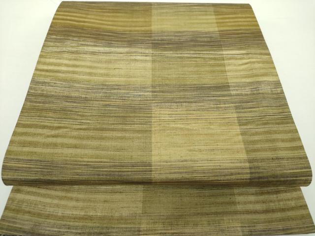 平和屋着物●両面 全通柄袋帯 紬地 市松文様 間道 正絹 逸品 DAAY1148ps
