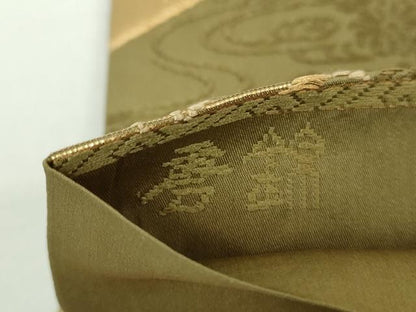 平和屋着物●西陣 織文意匠鈴木 六通柄袋帯 唐錦 松皮秋草文 金糸 正絹 逸品 DAAY1158ps