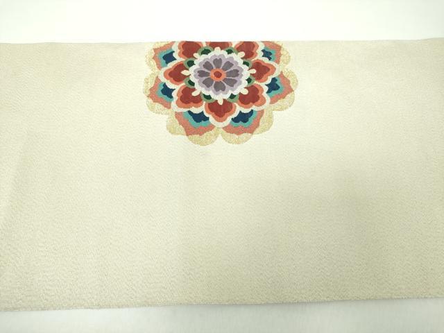 平和屋着物●爪掻き本綴れ 八寸名古屋帯 正倉院花文 金銀糸 正絹 逸品 DAAY1185ps