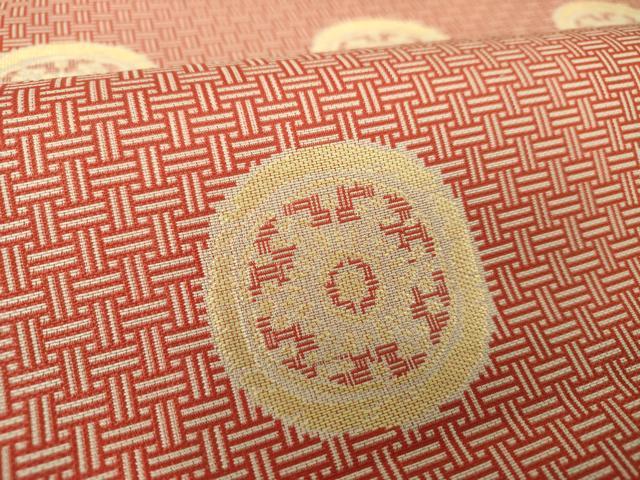 平和屋着物●龍村美術織物　九寸開き名古屋帯　糸屋輪宝手　金糸　正絹　逸品　DAAY1190ps