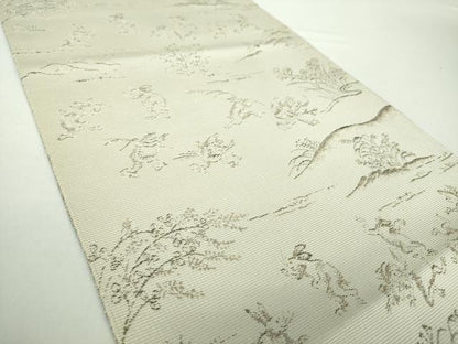 平和屋着物●本場筑前博多織 八寸名古屋帯 鳥獣戯画 正絹 逸品 DAAY1202ps
