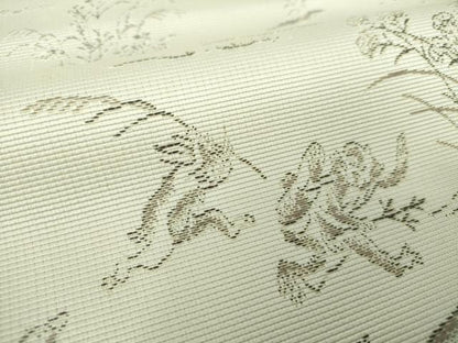 平和屋着物●本場筑前博多織 八寸名古屋帯 鳥獣戯画 正絹 逸品 DAAY1202ps