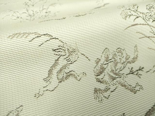 平和屋着物●本場筑前博多織 八寸名古屋帯 鳥獣戯画 正絹 逸品 DAAY1202ps
